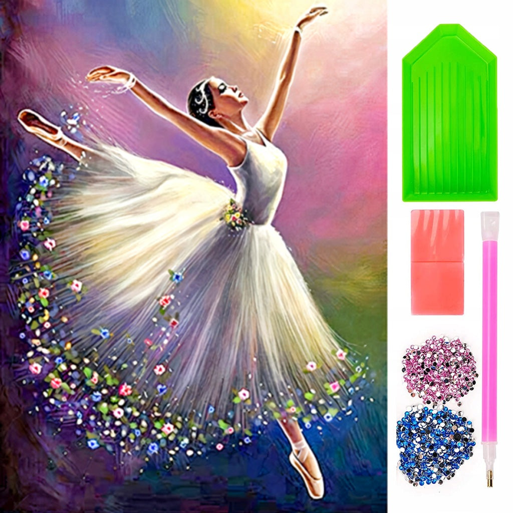 Goblen mozaic cu diamante, Zola®, 5D, model balerina, 30x40 cm Goblen mozaic cu diamante, Zola®, 5D, model balerina, 30x40 cm